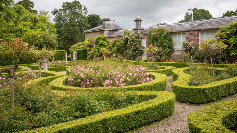 The formal Rose Garden at The Argory, County Armagh, Northern Ireland.
